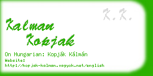 kalman kopjak business card