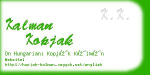 kalman kopjak business card